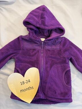Place - Cozy Purple Fleece Full zip hooded Jacket